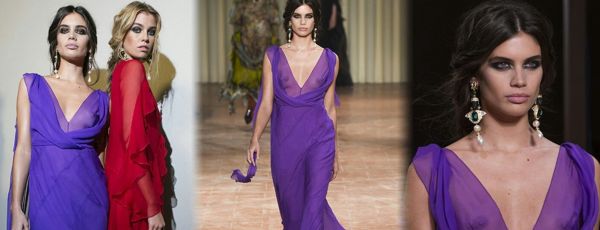 Прозрачное платье Сары Сампайо на показе Alberta Ferretti произвело фурор в Милане
