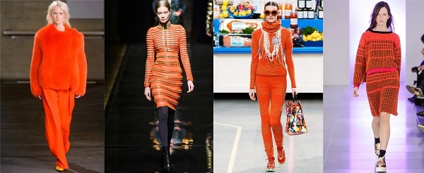 Яркие оранжевые наряды. Модные платья и костюмы оранжевого цвета. Тренды осень-зима 2014