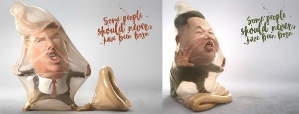 "Некоторые люди не должны были рождаться": бразильский бренд презервативов высмеял Трампа и Ким Чен Ына