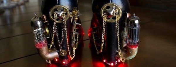 Туфли в стиле стимпанк со встроенными фонариками